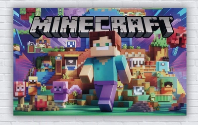 Бумажный плакат "Майнкрафт. Minecraft" 120х75см
