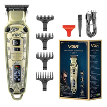 Профессиональный аккумуляторный триммер для бороды и усов VGR V-901 со сменными насадками 1-7 мм