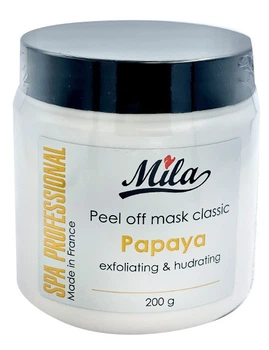 Альгінатна маска Папая — зволоження та відновлення / Peel Off Mask Papaya, ТМ Mila, Франція, 200 г