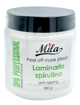 Альгінатна маска Ламінарія і спіруліна - проти старіння / Anti-Ageing mask Laminaria&Spirulina, ТМ Mila, Франція, 200 г