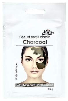 Альгинатная маска Уголь древесный, для жирной кожи / Peel Off Mask Charcoal, ТМ Mila, Франция, 25г