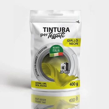 Серія Incanto italia «Giallo neon» жовтий неоновий фарба-барвник для тканини, 400 г