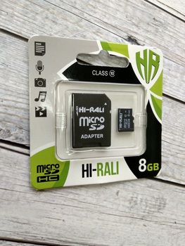 Карта памяти Micro SD 8Gb Hi-Rali Class 10 с ад.