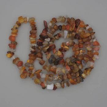 Бусы из агата крошка, диаметр 6-10×3-6 мм, длина 80 см на нитке, ida74154