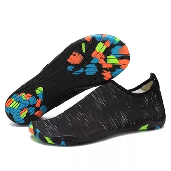 Обувь для пляжа и кораллов аквашузы Diving shoes черные с белыми полосками 45 ( 28,6 см ) 116