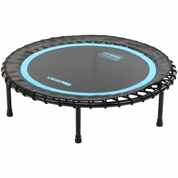 Фітнес батут для джампінгу складаний круглий ø40» (100см) LiveUp LP8250 (метал, поліестер, латекс, кріплення джгуті, d-100см, чорний-синій)