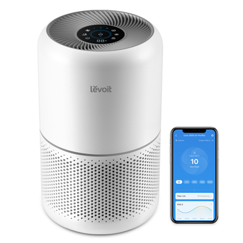 Очищувач повітря LEVOIT Core 300S Wi-Fi, з фільтром 3-в-1 True HEPA H13, активованим вугіллям, лазерним датчиком якості повітря, автоматичним режимом, підтримкою Alexa/Google Assistant, нічним режимом, сенсорною панеллю та пультом, білий