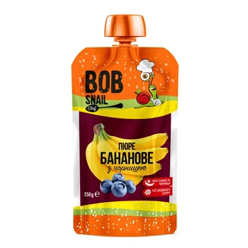 Пюре фруктове Банан-Чорниця 250г Bob Snail - Равлик Боб