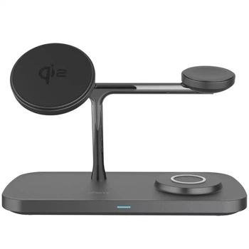 Зарядка беспроводная Proove Magnetic Field Pro 3in1 |15W Max| Док-станция для iPhone + iWatch + Airpods Черный