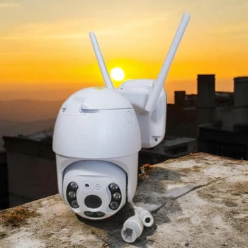Wi-Fi IP камера видеонаблюдения A6-WIFI 4MP 350° обзор ночное видение до 20 м двухсторонний звук V380 управление со смартфона автоследование запись на карту памяти IP66 защита простая установка