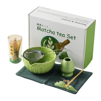 Набір Lesko Matcha 3125 Green для приготування чаю матчу 7 предметів