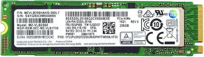 SSD накопитель 256 ГБ Samsung PM981 (M.2 2280, NVMe, V-NAND (TLC), MZ-VLB2560) Б/У