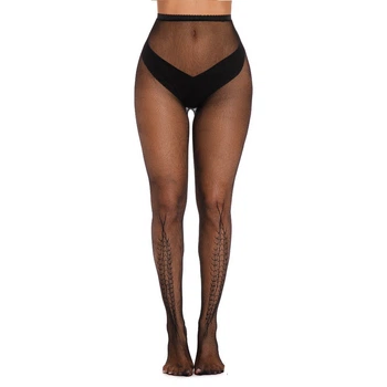 Жіночі колготки в сіточку колготи з візерунком Honey Fashion Accessories One Size чорний (1-235)