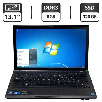 Ноутбук Sony Vaio VPCZ11X9E (PCG-31111M) / 13.1" (1600x900) TN / Intel Core i5-520M (2 (4) ядра по 2.4 - 2.93 GHz) / 8 GB DDR3 / 120 GB SSD / Intel HD Graphics / WebCam / DVD-ROM / Windows 7 б/у
