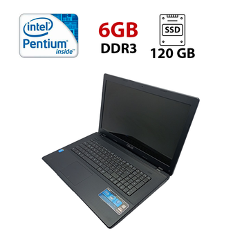 Ноутбук Asus X75 / 17.3" (1600x900) TN / Intel Pentium 2020M (2 ядра 2.4 GHz) / 6 GB DDR3 / 120 GB SSD / Intel HD Graphics / WebCam / HDMI б/у
