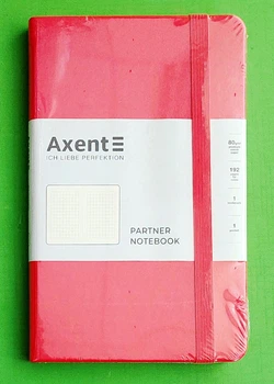 Книга записна Axent Partner Lux (8202-06-A), A5-, 125x195 мм, 96 аркушів, клітинка, тверда обкладинка, червона