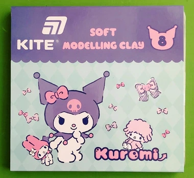Пластилін Kuromi (HK24-082), 8 кольорів, 160 г. Kite