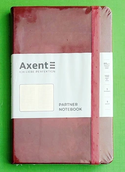 Книга записна Axent Partner Lux (8202-05-A), A5-, 125x195 мм, 96 аркушів, клітинка, тверда обкладинка, бордова