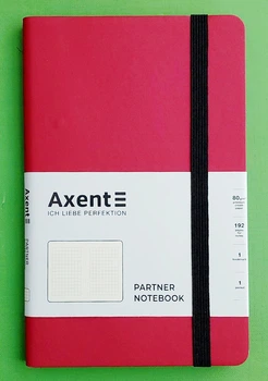 Книга записна Axent Partner Soft (8206-05-A), A5, 125x195 мм, 96 аркушів, клітинка, гнучка обкладинка, червона