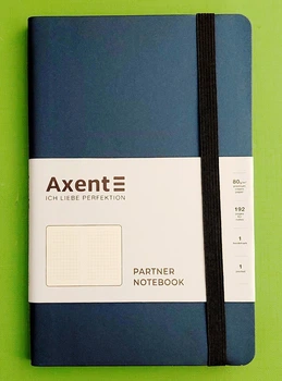 Книга записна Axent Partner Soft (8206-38-A), A5, 125x195 мм, 96 аркушів, клітинка, гнучка обкладинка, блакитна