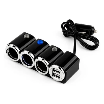 Разветвитель прикуривателя для авто на 3 гнезда Olesson 1503 2xUSB 12V-24V