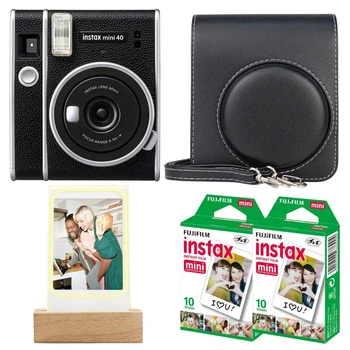 Комплект Камера для миттєвого друку Fujifilm Instax Mini 40 EX D US + Фотопапір на 20 фото (2 картриджі х 10 знімків) + Настільна фоторамка світлодіодна (1 фото) + Чохол