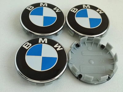 Ковпачки заглушки для дисків BMW 68 мм синьо-білі 36136783536 Комплект 4 штуки