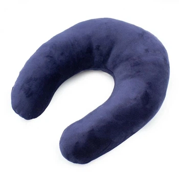 Подушка для подорожей MirSon №8225 Velvet Line 28-0006 Navy blue (2200006200239)