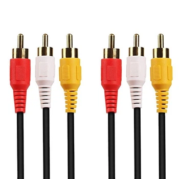 Кабель 3 RCA на 3 RCA, аудио/видео, тюльпан (колокольчики), длина 1.5 м