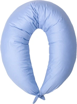 Подушка для вагітних і годування Mirson №10220 Satin 0842 Light Blue EcoSilk 30х170 см (2200007216239)