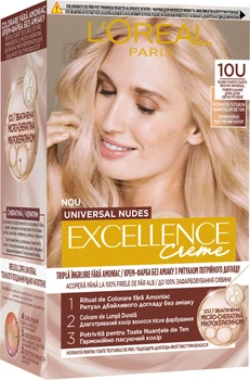 Стойкая крем-краска для волос L'Oreal Paris Excellence Crème Universal Nudes 10U Универсальный светло-светло русый 192 мл (3600524149055)
