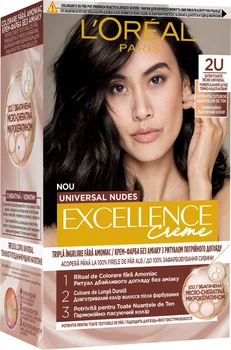 Стойкая крем-краска для волос L'Oreal Paris Excellence Crème Universal Nudes 2U Универсальный очень темно-каштановый 192 мл (3600524149048)