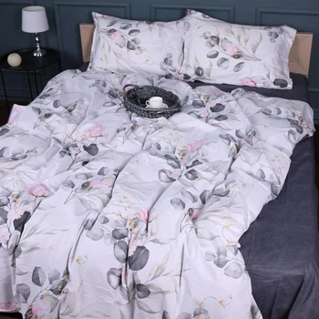 Комплект постільної білизни MirSon Сімейний 2 x 143x210 см 00-7 Pink Flowers Поплін (2200009706622)