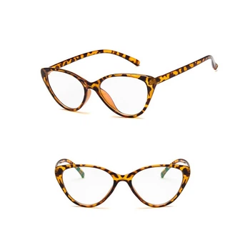 Имиджевые очки прозрачные женские Cat Eye Леопардовый (A9640)