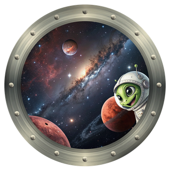 Наклейка интерьерная Космический иллюминатор d20 cм ENTESTORE (art. ILM-8024_SPC)