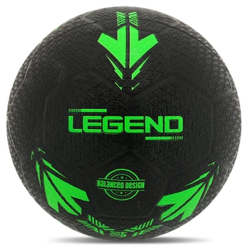 М'яч гумовий для вуличного футболу №5 Legend STR34681 (№5, чорний-зелений)