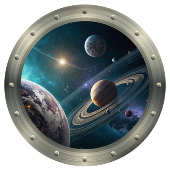 Наклейка интерьерная Космический иллюминатор d20 cм ENTESTORE (art. ILM-8034_SPC)