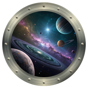 Наклейка интерьерная Космический иллюминатор d20 cм ENTESTORE (art. ILM-8037_SPC)