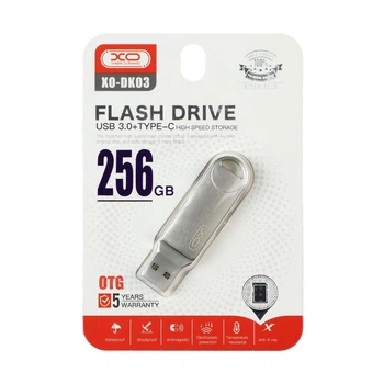 Флешка USB накопитель XO DK USB 3.0 Type-C разъем разъем 256GB цвет стальной