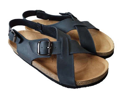 Ортопедические сандалии мужские FootCare, FA-102 (кожа) синие, размер 43, артикул (FA-102_43(blue))