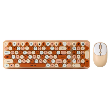 Беспроводная клавиатура и мышь TWolf TF350 Colorful, 2.4G, 800-1600DPI, Молочный