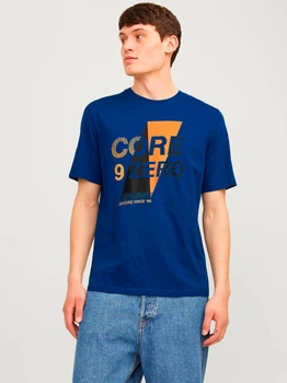 Футболка бавовняна довга чоловіча Jack & Jones 122073444c18 S Синя (KC1000000045914)