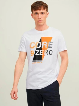 Футболка хлопковая длинная мужская Jack & Jones 122073441c18 M Белая (KC1000000045900)