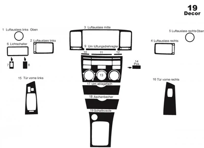 Накладки на панель для Toyota Corolla 2004-2007 (Карбон)