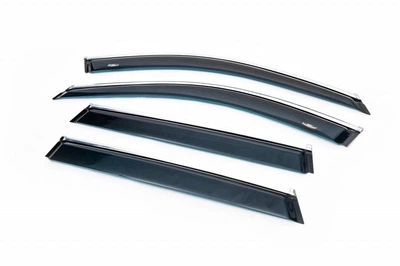 Ветровики с хром молдингом (4 шт, HIC) для BMW X1 F-48 2015-2022 гг