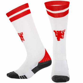 Гетры футбольные детские с символикой Manchester United Home Zelart 2520 размер 32-39 White
