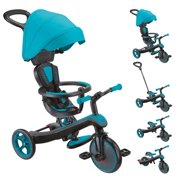 Дитячий велосипед-коляска 4в1 Globber Explorer Trike Foldable, бірюзовий (634-105)