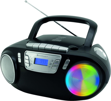 Бумбокс CD-проигрыватель FM, USB, кассета Soundmaster SCD5800sw с караоке-микрофоном Черный
