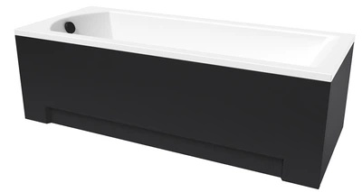 Ванна акриловая Helmken Vespera 140x70 см (89Y802D754) комплект 3 в 1: прямоугольная ванна, ножки и Черная фронтальная панель