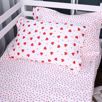 Простынь на резинке MirSon Poplin Line Kids 01 Little Hearts 180x200 см (2200009710759)